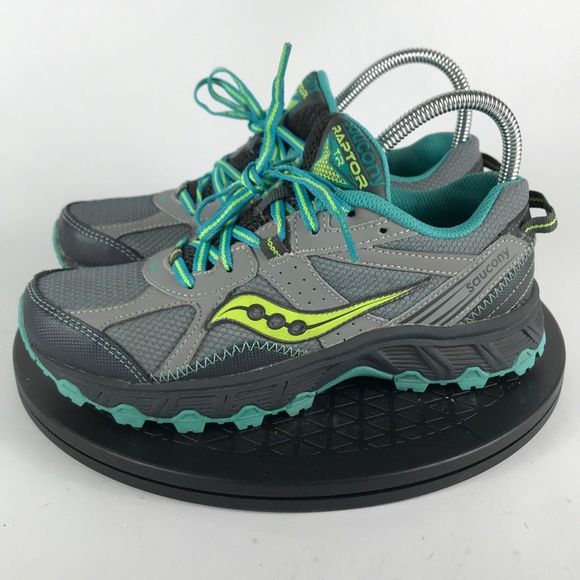 Saucony Grid Raptor TR7 Gray/Teal Trail Running Shoes S15283-2 Women’s Size 7 - Picture 8 of 12